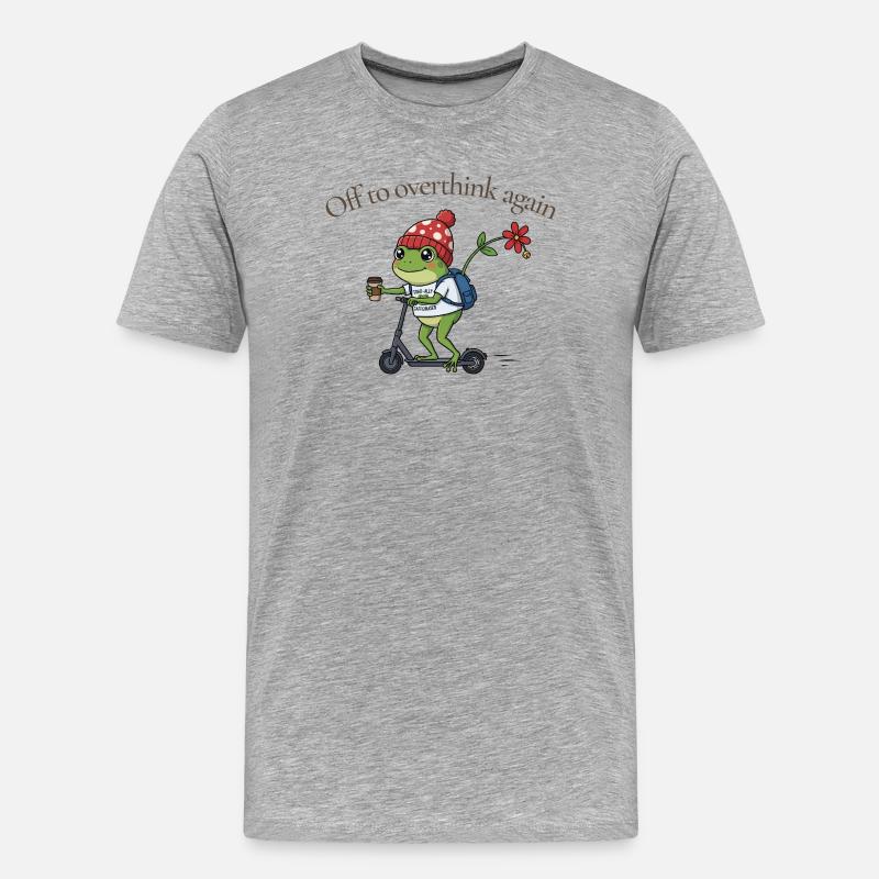 Toad-ally caffeinated Frosch - Männer Premium Bio T-Shirt - Grau meliert