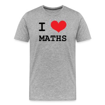 I Love Maths: Passion Mathematics T-Shirt - Männer Premium Bio T-Shirt - Grau meliert - Vorne - Damien (186cm)