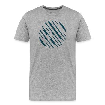 Berlin Strip Circle - Men's Premium Organic T-Shirt - heather grey - Front - Damien (186cm)