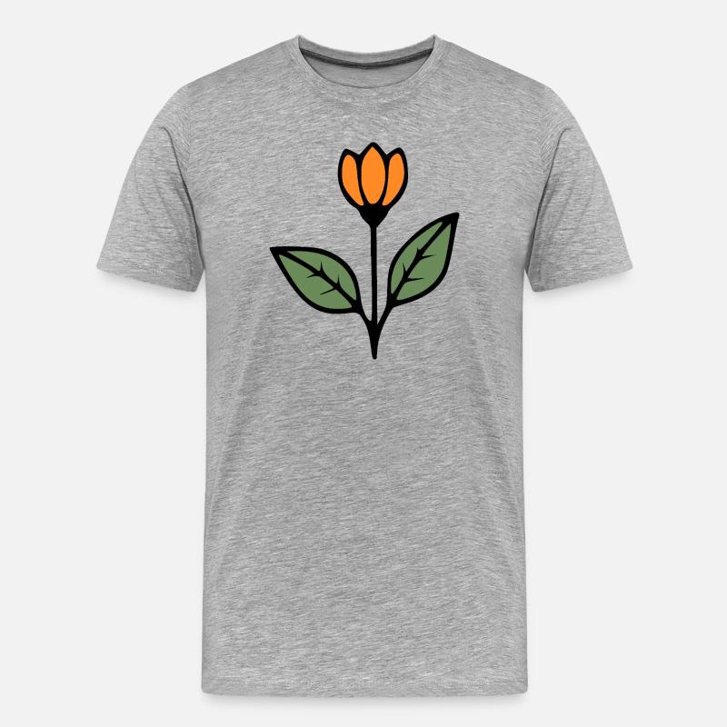  Blume Tulpe Blumen Blüte Geschenkidee Mutter  - Männer Premium Bio T-Shirt - Grau meliert