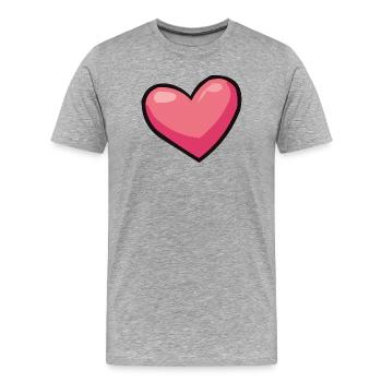 Rosa Herz-Illusion - Männer Premium Bio T-Shirt - Grau meliert - Vorne - Damien (186cm)