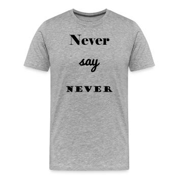 CITATION. MESSAGE. HUMOUR. CITATIONS DRÔLES - T-shirt bio Premium Homme - gris chiné - Devant - Damien (186cm)