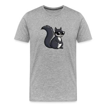 Coole Eichhörnchen-Dunkle Brille - Männer Premium Bio T-Shirt - Grau meliert - Vorne - Damien (186cm)