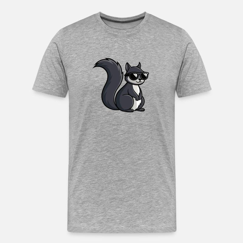 Coole Eichhörnchen-Dunkle Brille - Männer Premium Bio T-Shirt - Grau meliert