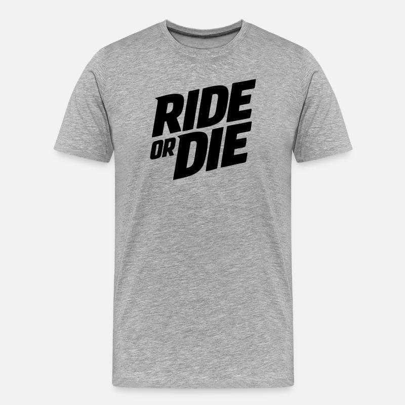 Ride or die - Männer Premium Bio T-Shirt - Grau meliert