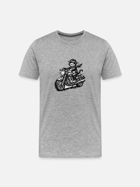 Monkey on motorcycle sketch style - Men's Premium Organic T-Shirt - heather grey
