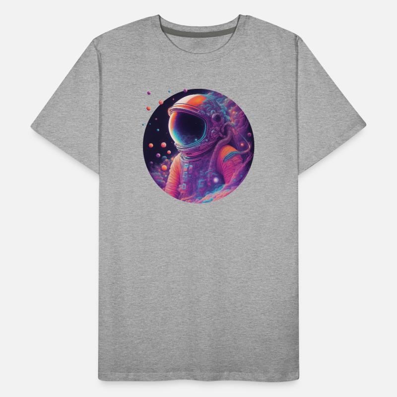 Astronaute néon dans l’espace couleur T-shirt bio Premium Homme