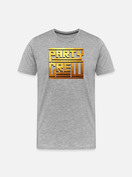 Party crew - Männer Premium Bio T-Shirt - Grau meliert