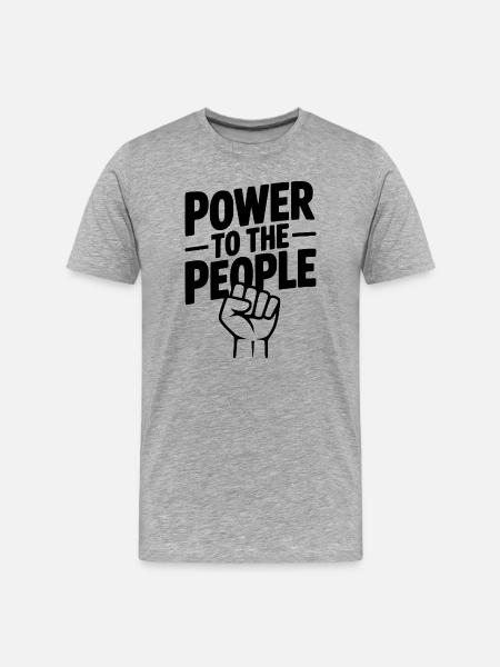 Pouvoir au peuple - T-shirt bio Premium Homme - gris chiné