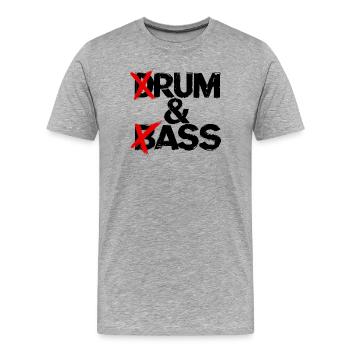 Drum & Bass / Rum & Ass Schlagzeuger Vintage-Musik - Männer Premium Bio T-Shirt - Grau meliert - Vorne - Damien (186cm)