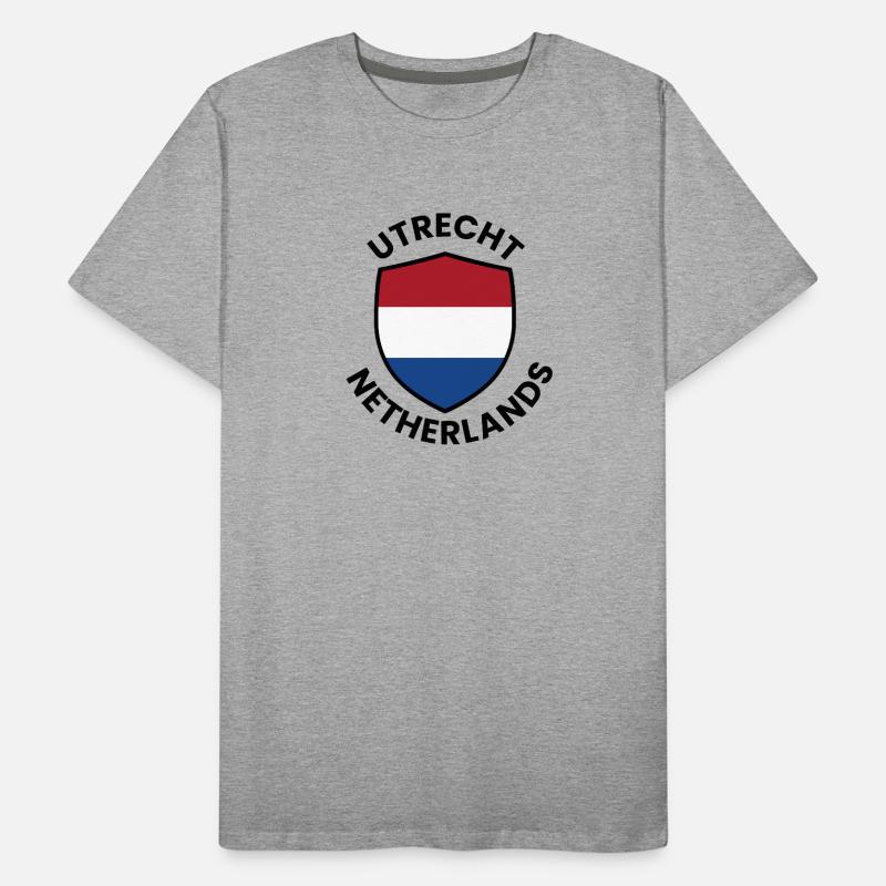Bouclier d’Utrecht Drapeau des Pays-Bas T-shirt bio Premium Homme
