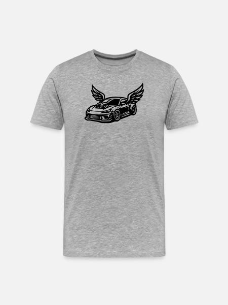 Sportwagen Symbol Auto Tuning - Männer Premium Bio T-Shirt - Grau meliert