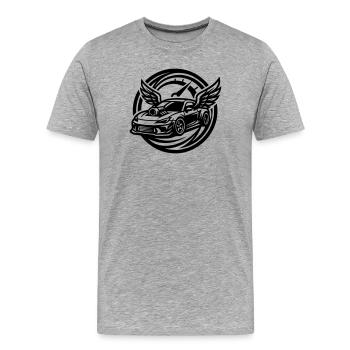Compteur de réglage de voiture - T-shirt bio Premium Homme - gris chiné - Devant - Damien (186cm)
