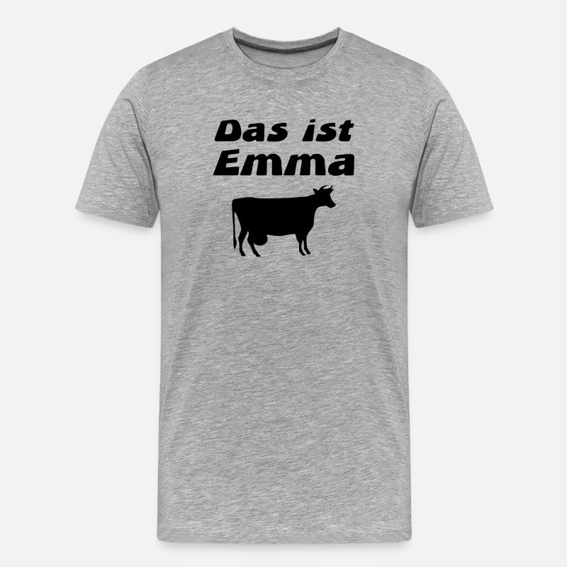 Kühe - Männer Premium Bio T-Shirt - Grau meliert