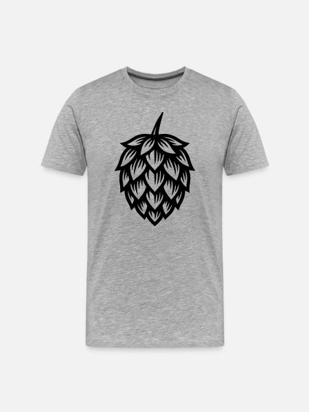 Hops Symbol - Men's Premium Organic T-Shirt - heather grey
