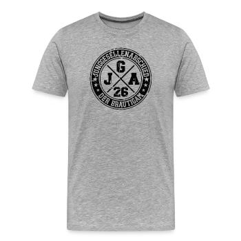 Bachelor Party The Groom 2026 Bachelor Party - Men's Premium Organic T-Shirt - heather grey - Front - Damien (186cm)