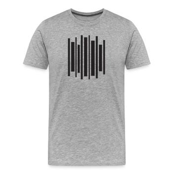 Impulsion géométrique d’égaliseur - T-shirt bio Premium Homme - gris chiné - Devant - Damien (186cm)