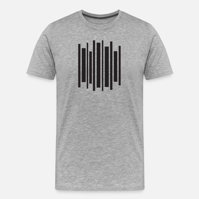 Geometrischer Equalizer-Impuls - Männer Premium Bio T-Shirt - Grau meliert