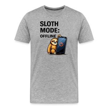 Mode paresse hors ligne - T-shirt bio Premium Homme - gris chiné - Devant - Damien (186cm)