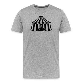 Zirkuszelt Zirkus Silhouette - Männer Premium Bio T-Shirt - Grau meliert - Vorne - Damien (186cm)