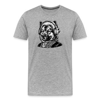 Eurasier | Classic | Mozart - Männer Premium Bio T-Shirt - Grau meliert - Vorne - Damien (186cm)
