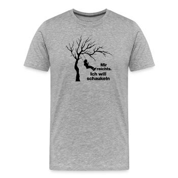 ICH WILL SCHAUKELN. KEINE LUST AUF MENSCHEN - Männer Premium Bio T-Shirt - Grau meliert - Vorne - Damien (186cm)
