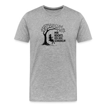 ICH WILL SCHAUKELN. KEINE LUST AUF MENSCHEN - Männer Premium Bio T-Shirt - Grau meliert - Vorne - Damien (186cm)