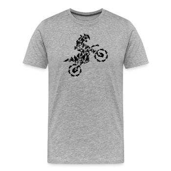 Motocross - Männer Premium Bio T-Shirt - Grau meliert - Vorne - Damien (186cm)