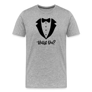 DO YOU Propose Wedding Proposal Engagement Marriage - Men's Premium Organic T-Shirt - heather grey - Front - Damien (186cm)