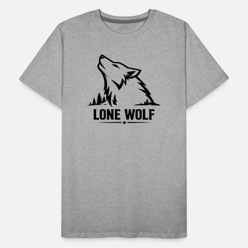 Lone Wolf Howling Wolf Wolf Head Design Men's Premium Organic T-Shirt