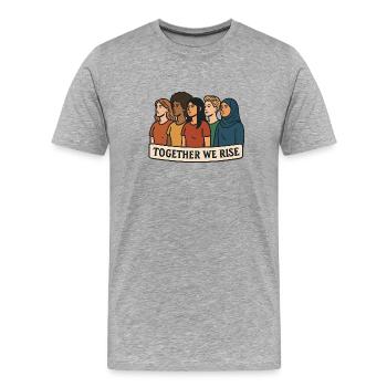 Se lever ensemble - T-shirt bio Premium Homme - gris chiné - Devant - Damien (186cm)
