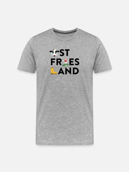 Ostfriesland - Männer Premium Bio T-Shirt - Grau meliert