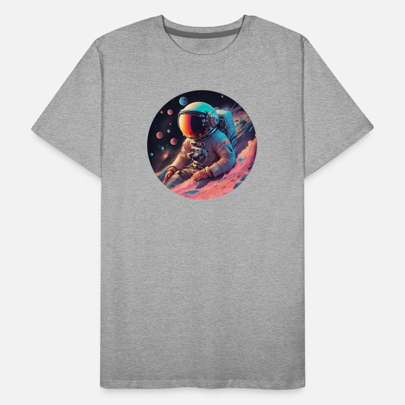 Astronaute dans le cosmos néon T-shirt bio Premium Homme