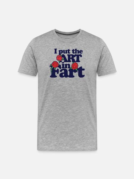 Art in Heart Roses Tee - Men's Premium Organic T-Shirt - heather grey