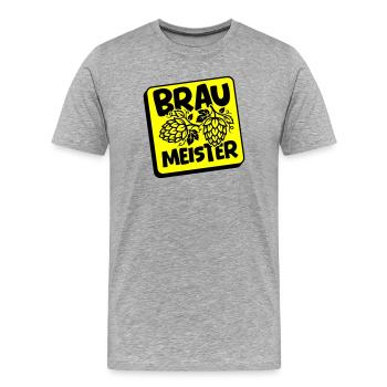Braumeister Brauerei Hopfen - Männer Premium Bio T-Shirt - Grau meliert - Vorne - Damien (186cm)