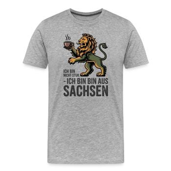  Ich Bin Nicht Stur Ich Bin Bin Aus Sachsen - Männer Premium Bio T-Shirt - Grau meliert - Vorne - Damien (186cm)
