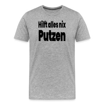 Putzen - Männer Premium Bio T-Shirt - Grau meliert - Vorne - Damien (186cm)