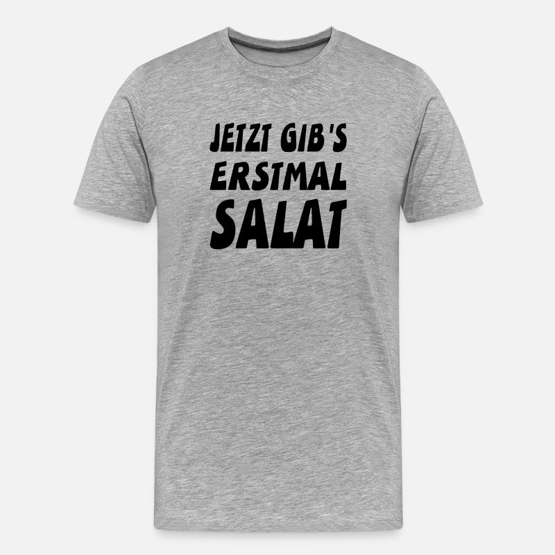 Salat - Männer Premium Bio T-Shirt - Grau meliert