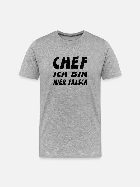 Chef - Männer Premium Bio T-Shirt - Grau meliert