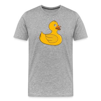 Sonnenrige Gummiente - Männer Premium Bio T-Shirt - Grau meliert - Vorne - Damien (186cm)