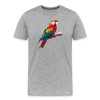 Macaw's Era - Men's Premium Organic T-Shirt - heather grey - Front - Damien (186cm)
