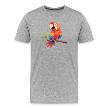 Aras Ara - Männer Premium Bio T-Shirt - Grau meliert - Vorne - Damien (186cm)