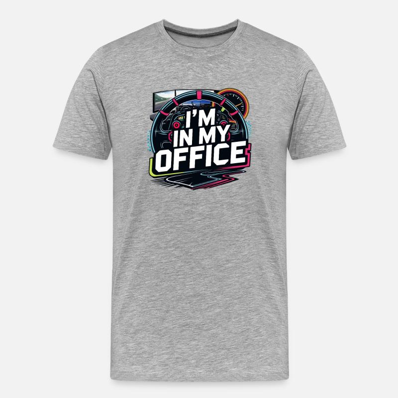 Je suis dans mon bureau - T-shirt bio Premium Homme - gris chiné