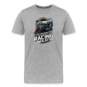 Racing Simulator - Men's Premium Organic T-Shirt - heather grey - Front - Damien (186cm)