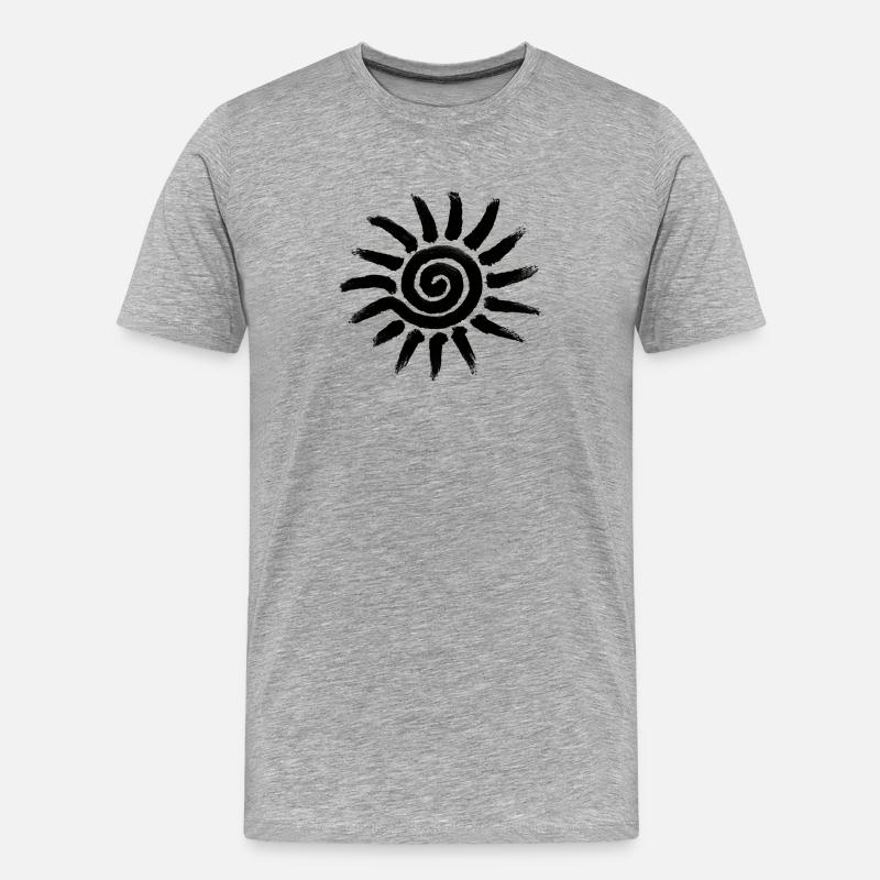 Stammes-Sonnensymbol - Männer Premium Bio T-Shirt - Grau meliert