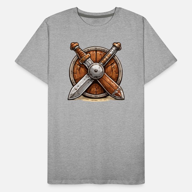 Schild und Schwerter Wikinger Männer Premium Bio T-Shirt
