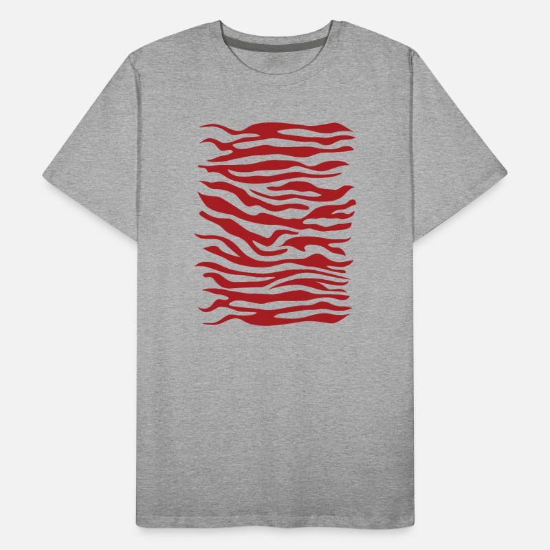 Zebra Pattern Red Men's Premium Organic T-Shirt