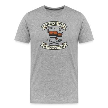Offset Meat Smoker niedrig und langsam - Männer Premium Bio T-Shirt - Grau meliert - Vorne - Damien (186cm)