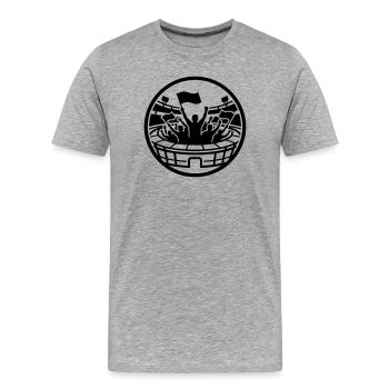 Stadion Fans - Männer Premium Bio T-Shirt - Grau meliert - Vorne - Damien (186cm)