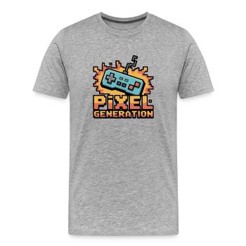 Pixel Generation Console - Men's Premium Organic T-Shirt - heather grey - Front - Damien (186cm)
